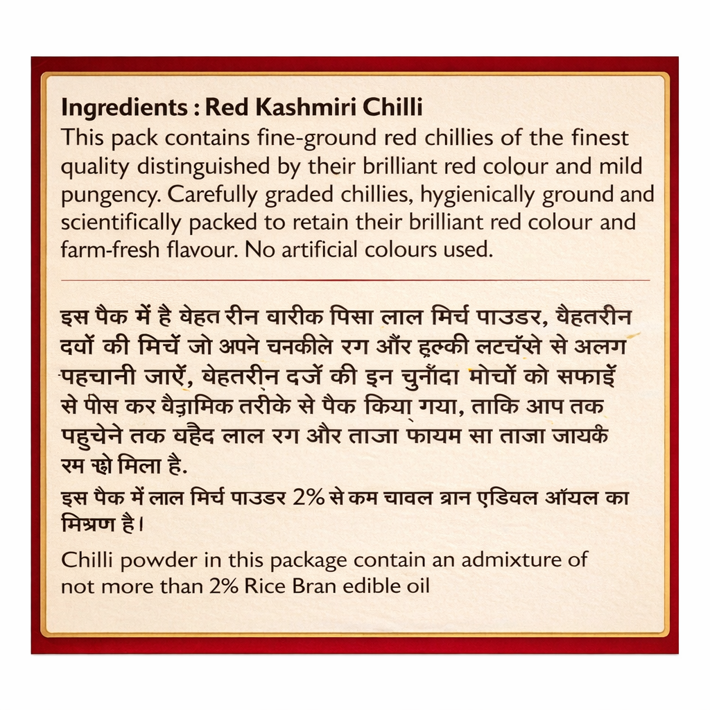 Kashmiri Mirch Powder (कश्मीरी मिर्च पाउडर)